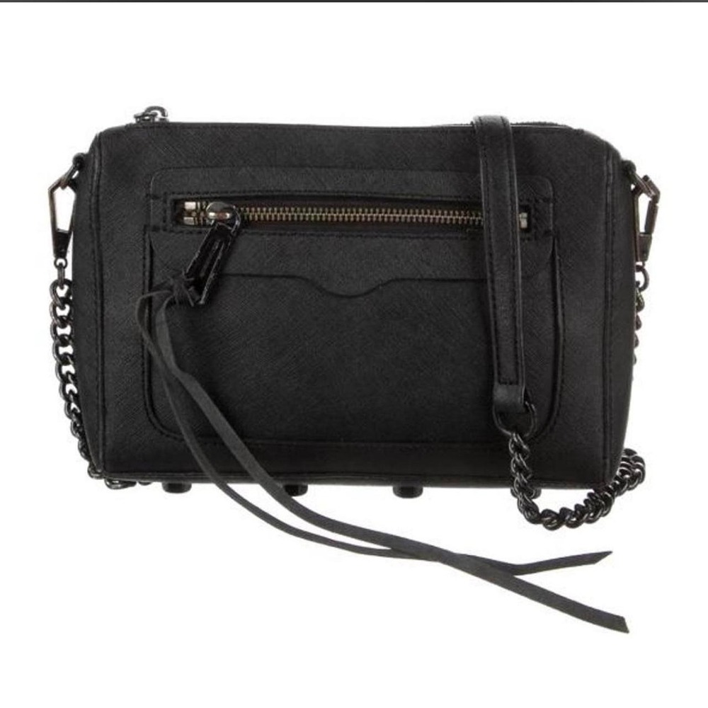 Rebecca Minkoff Black Leather Crossbody Bag Chain Strap